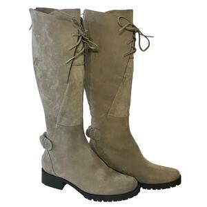 NEW Dusica Dusica Kotur Sacks Riding Boots •Women 37 /7• Tall Taupe Leather NWOB